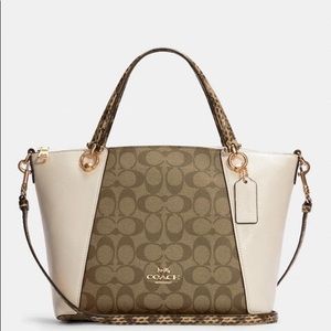 Coach Kacey Satchel In Colorblock Signature Canvas